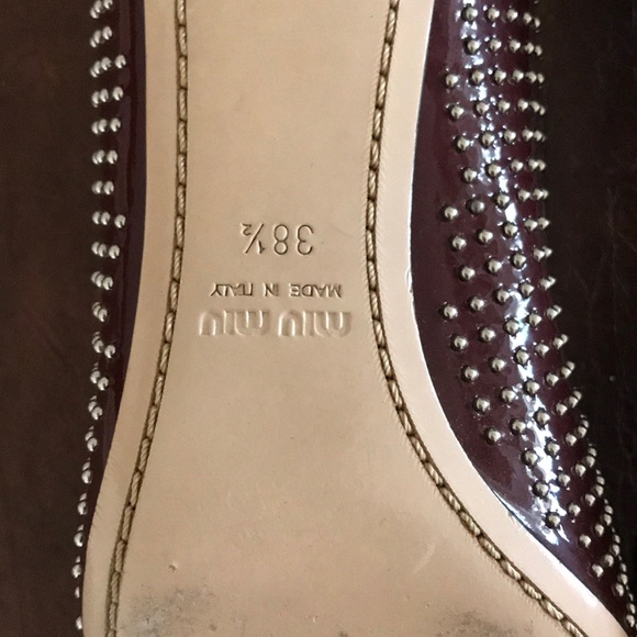 Miu miu oxblood patent leather studded kitten heel - Picture 4 of 5